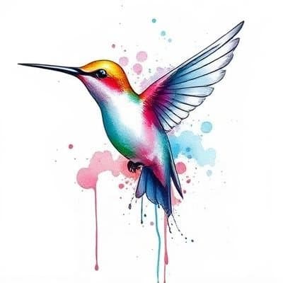 Watercolor tattoo style