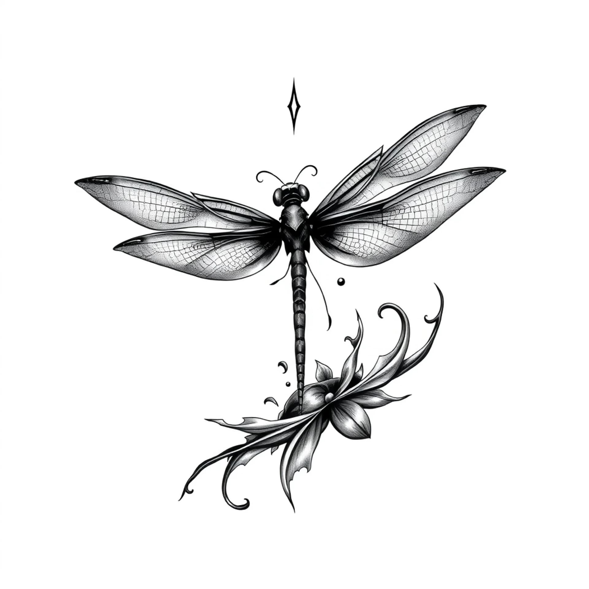 Black And Grey tattoo: Dragonfly still i rise