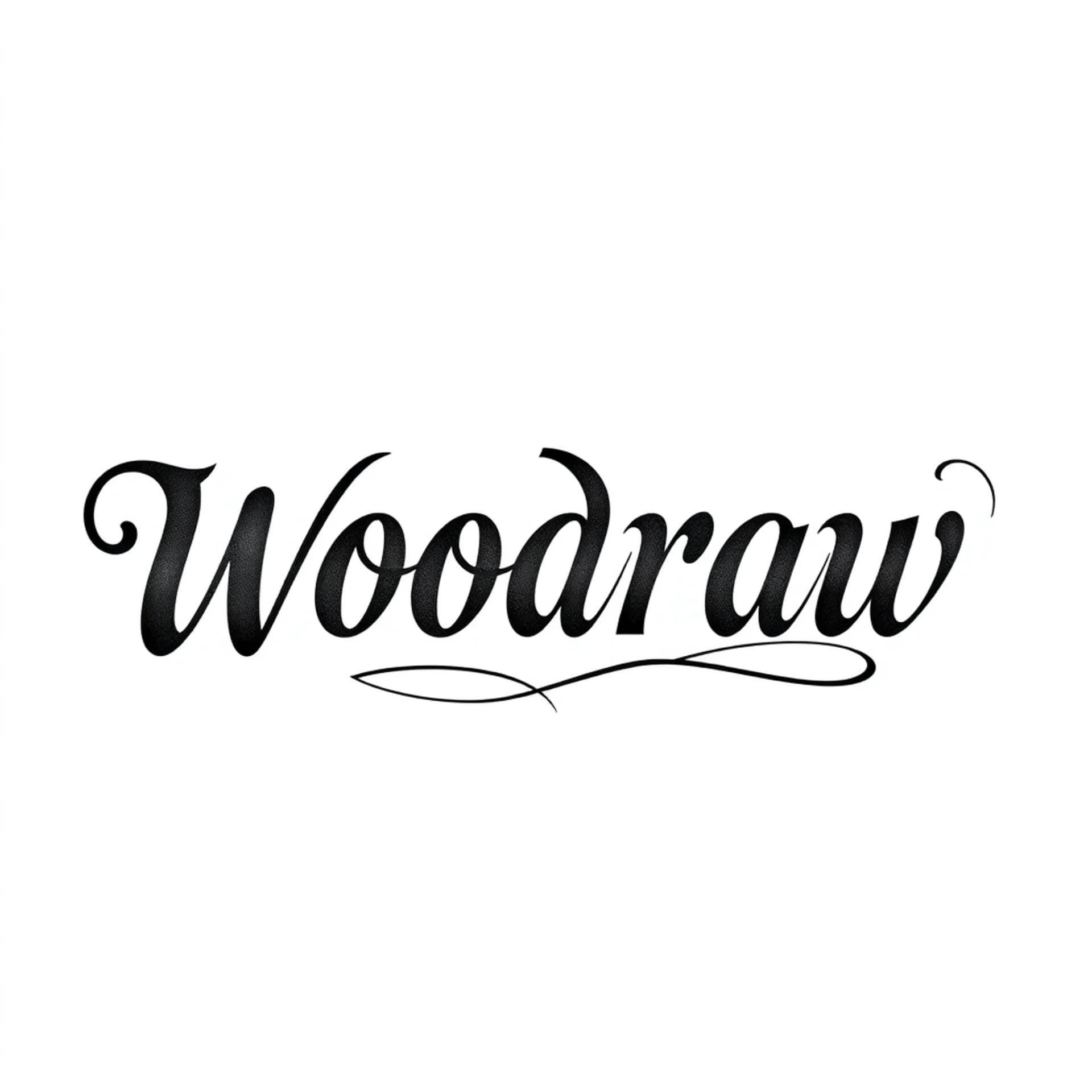Black And Grey tattoo: The name Woodrow with Roman numeral 3 a nice script