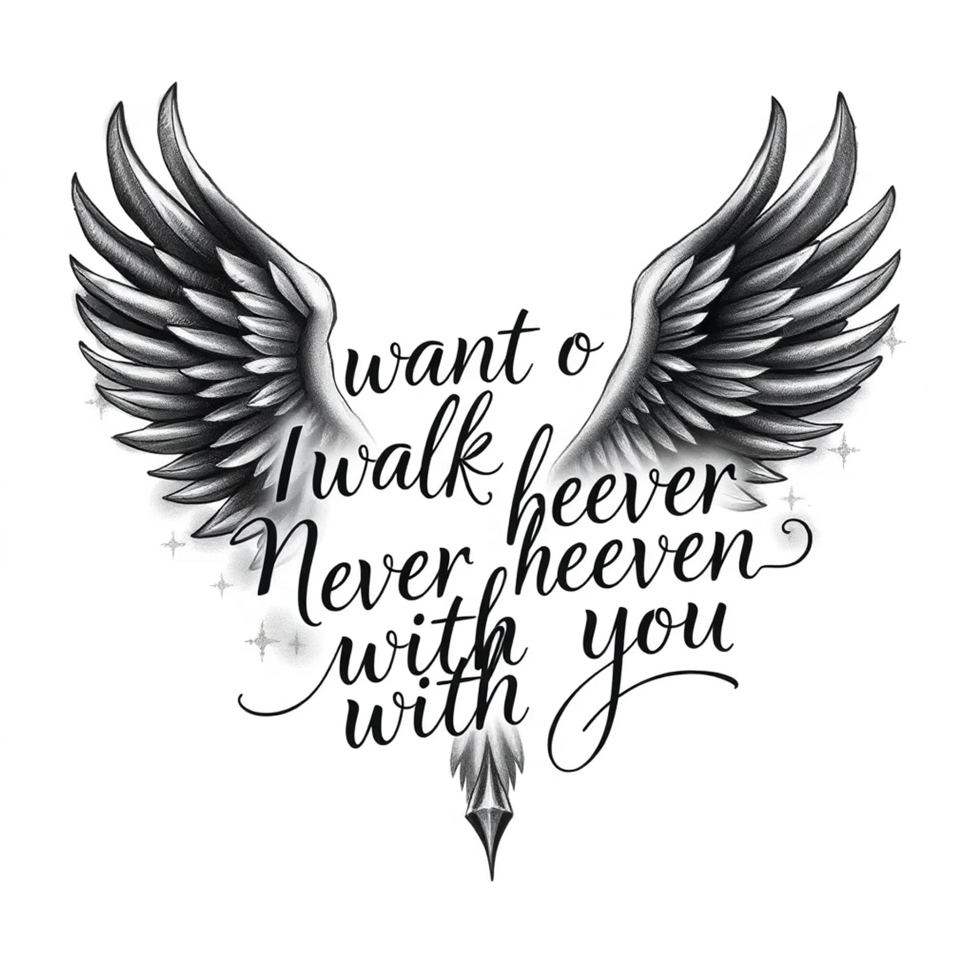 Realism tattoo: I want to walk over heaven with you script