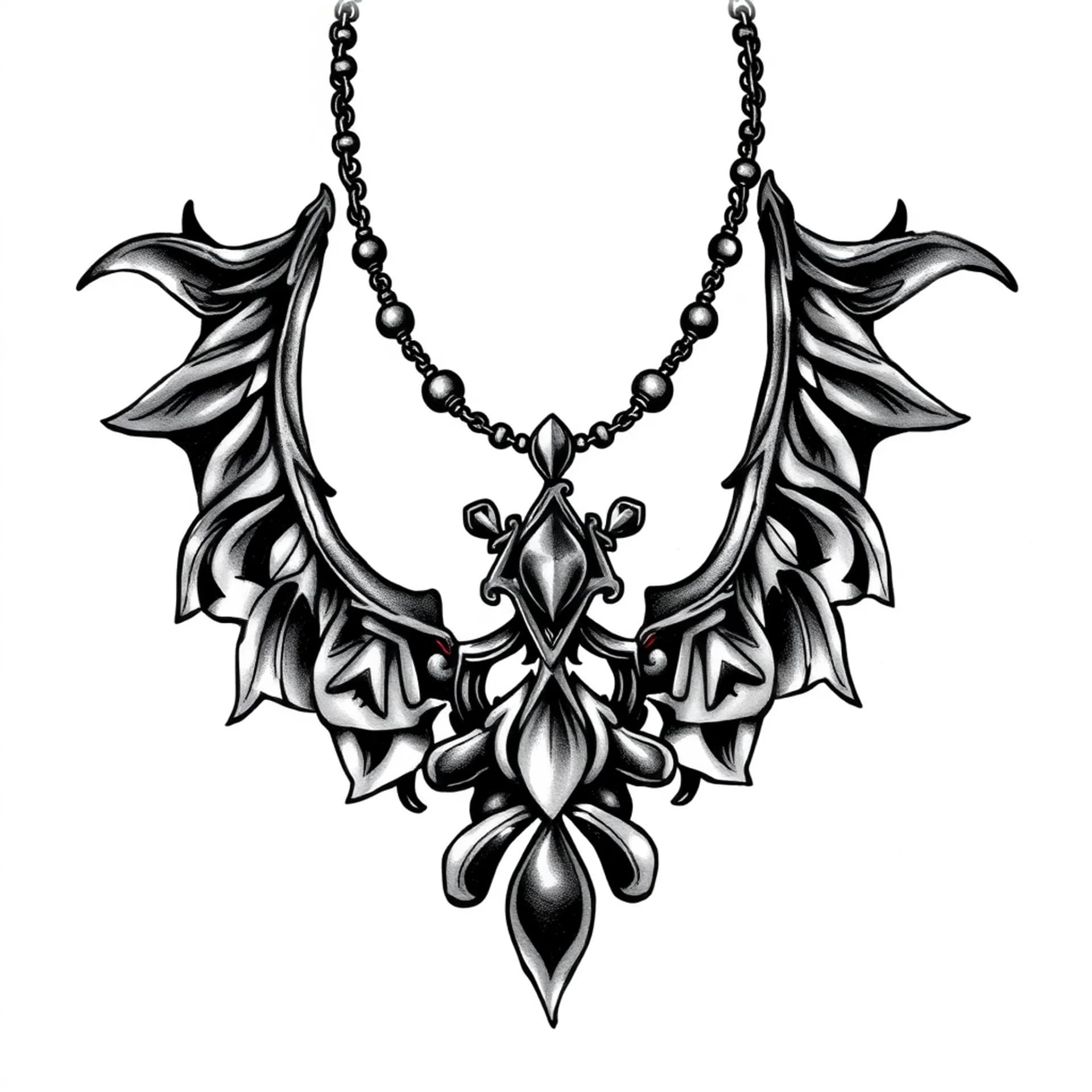 Black And Grey tattoo: Like a necklace