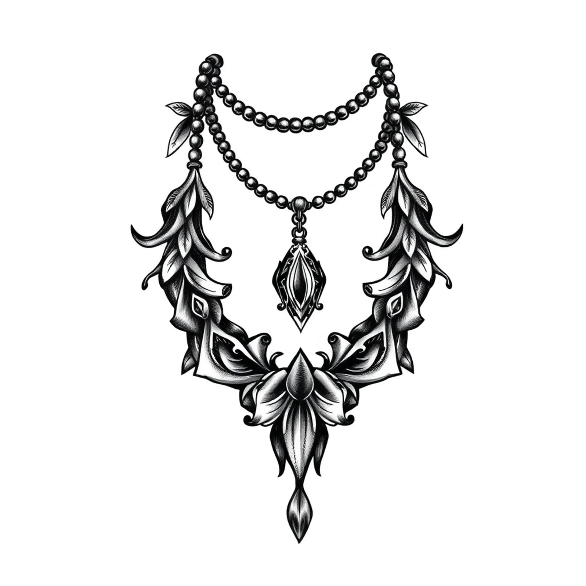 Black And Grey tattoo: Like a necklace
