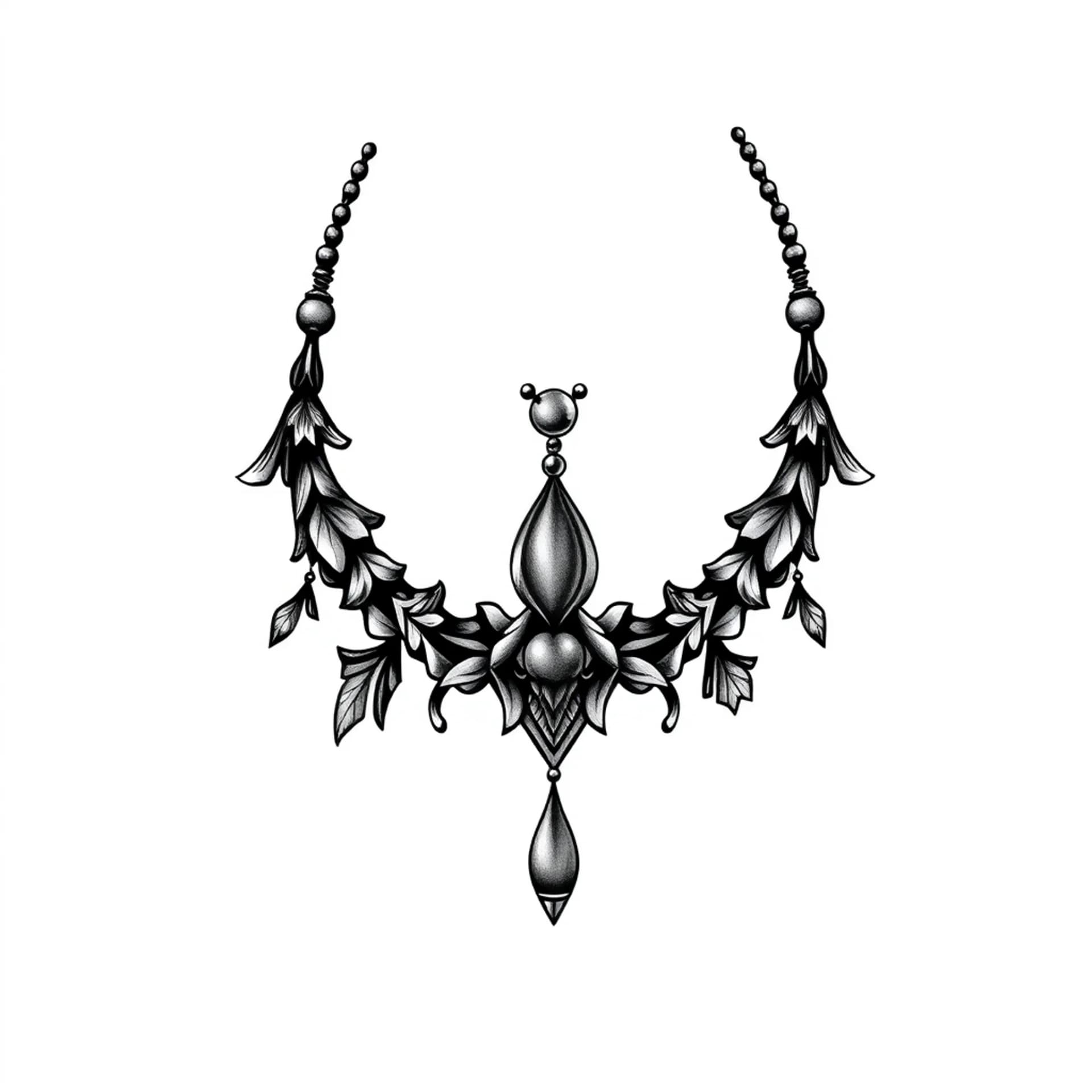 Black And Grey tattoo: Like a necklace