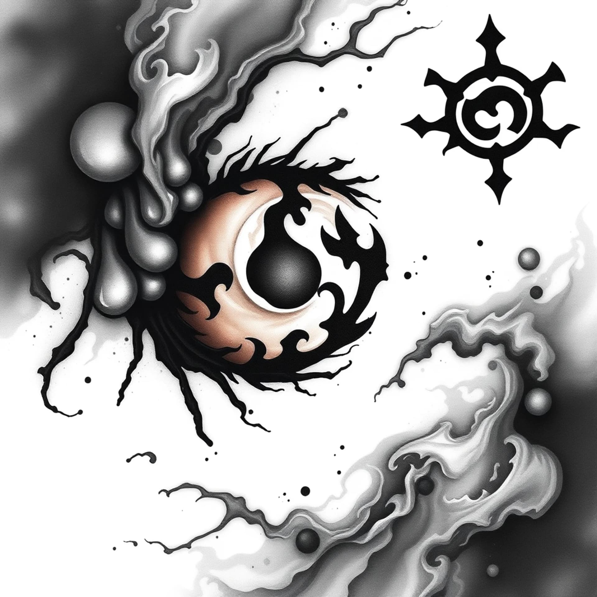 Realism tattoo: Sharingan, gaara symbol, igris and full in the rest for a full arm sleeve