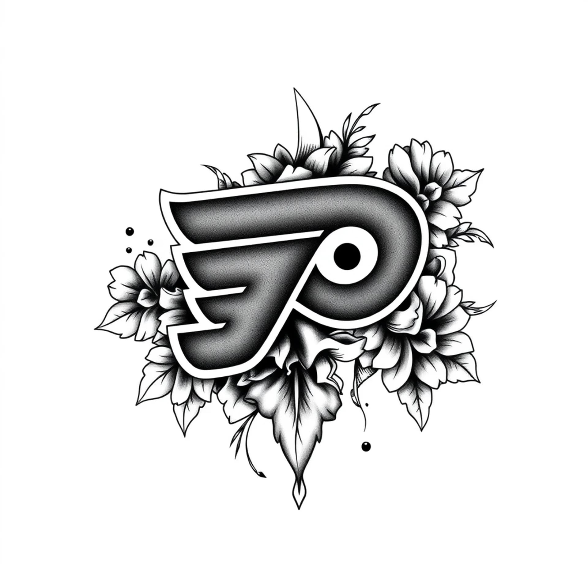 Black And Grey tattoo: Creative Philadelphia flyers tattoo for female using broad street bullies