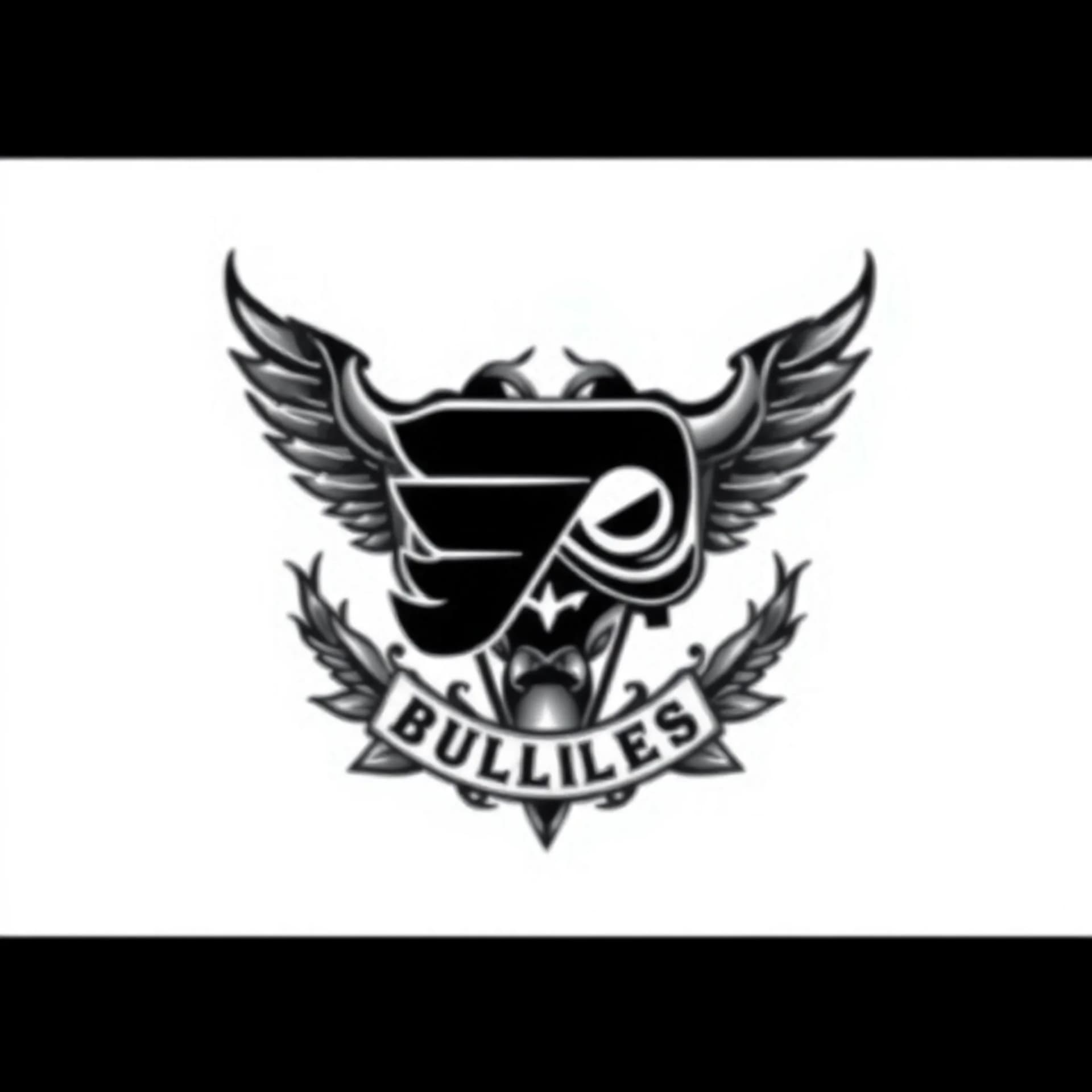 Black And Grey tattoo: Creative Philadelphia flyers tattoo for female using broad street bullies slogan