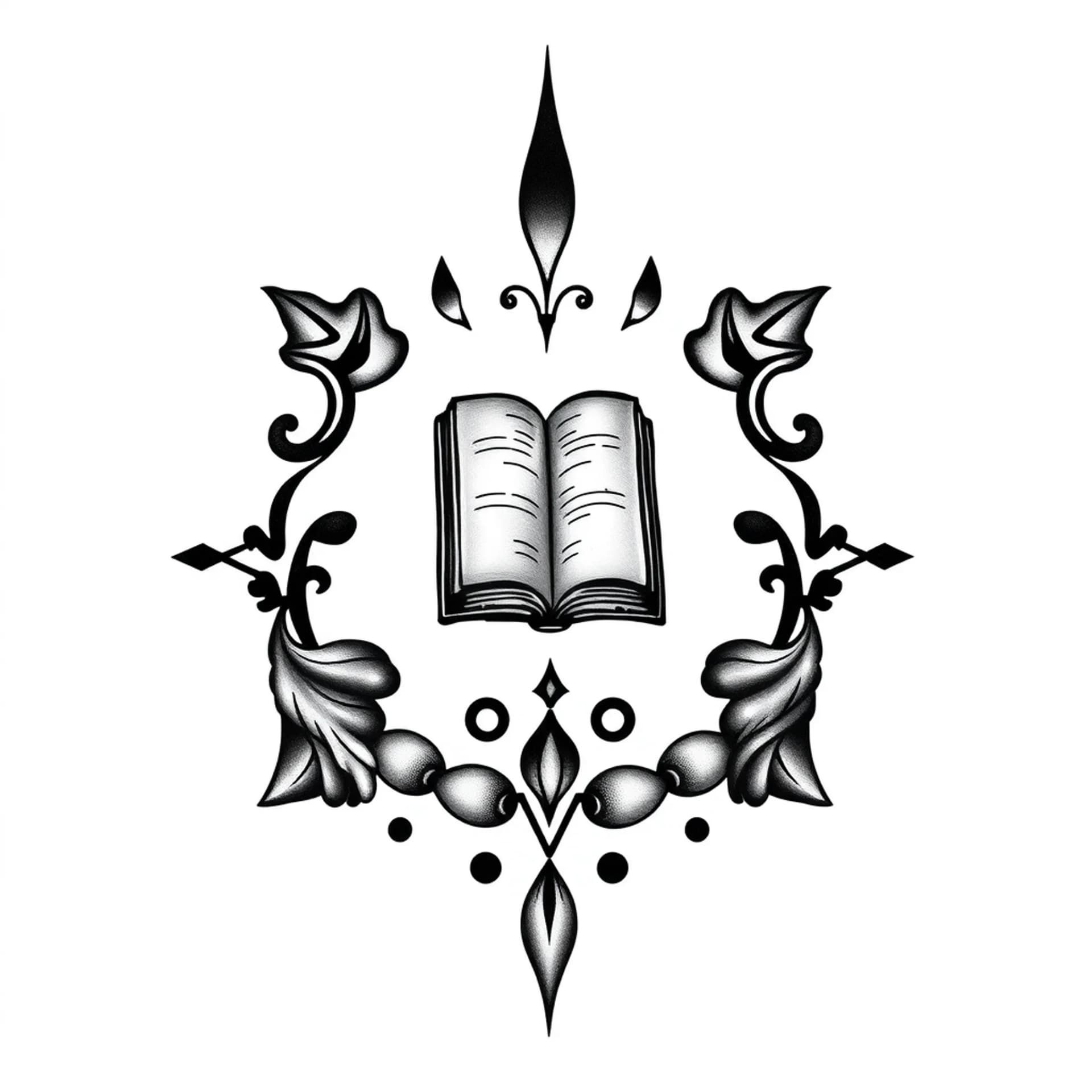 Black And Grey tattoo: A ankle bracelet with little beats
1 is a book
1 is a symbool of shadowhunters
1 is a symbool of red white and royal Blue
1 is a symbool of young royals
1 is a symbool of hartstopper
One is a symbool of heated rivalry