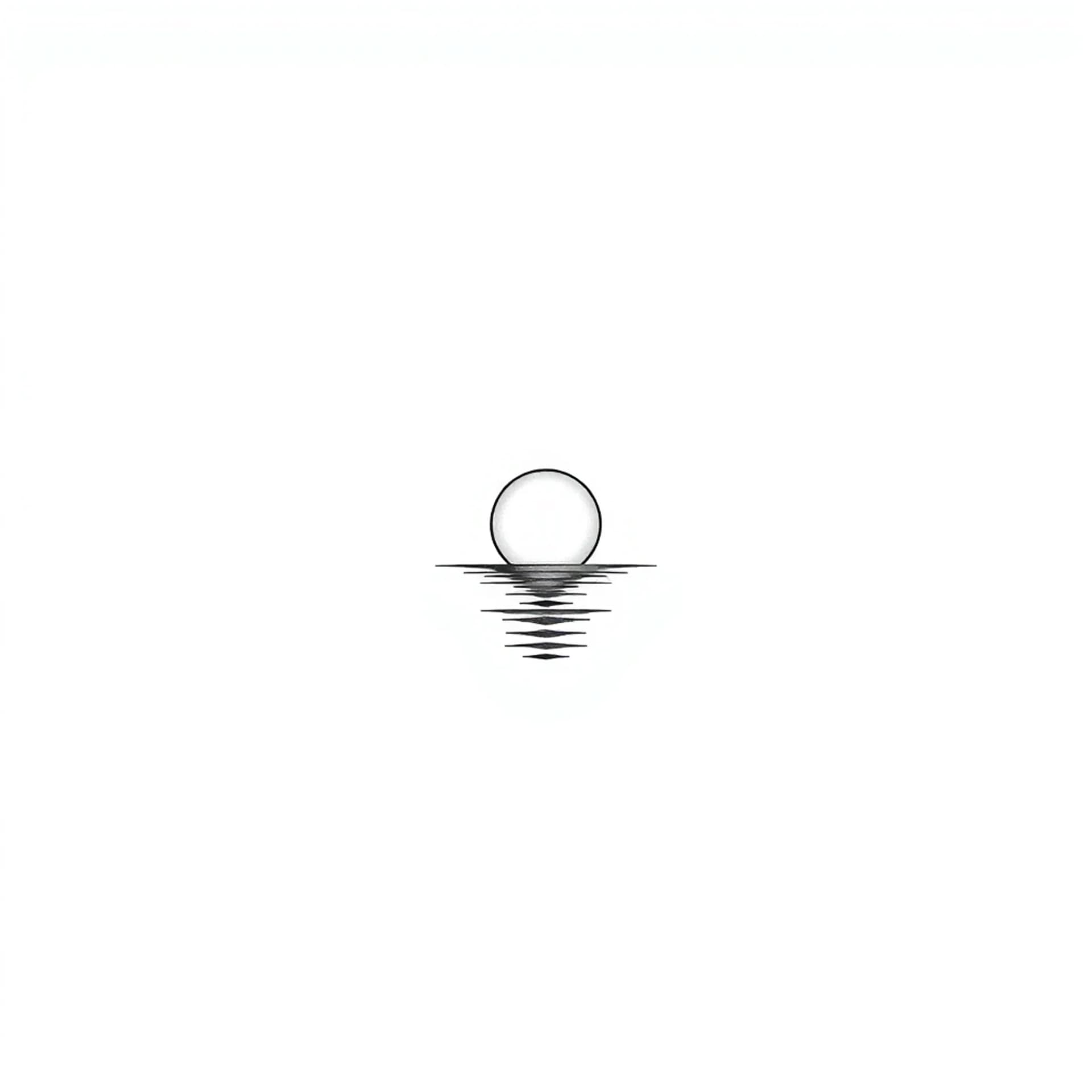 Minimalist tattoo: A delicate, ultra-fine line tattoo design in a minimalist style. The composition features a
a crscent moon
a rising sun
a dop of water
No shading, clean black ink only, high contrast against white background. The aesthetic is feminine, ethereal