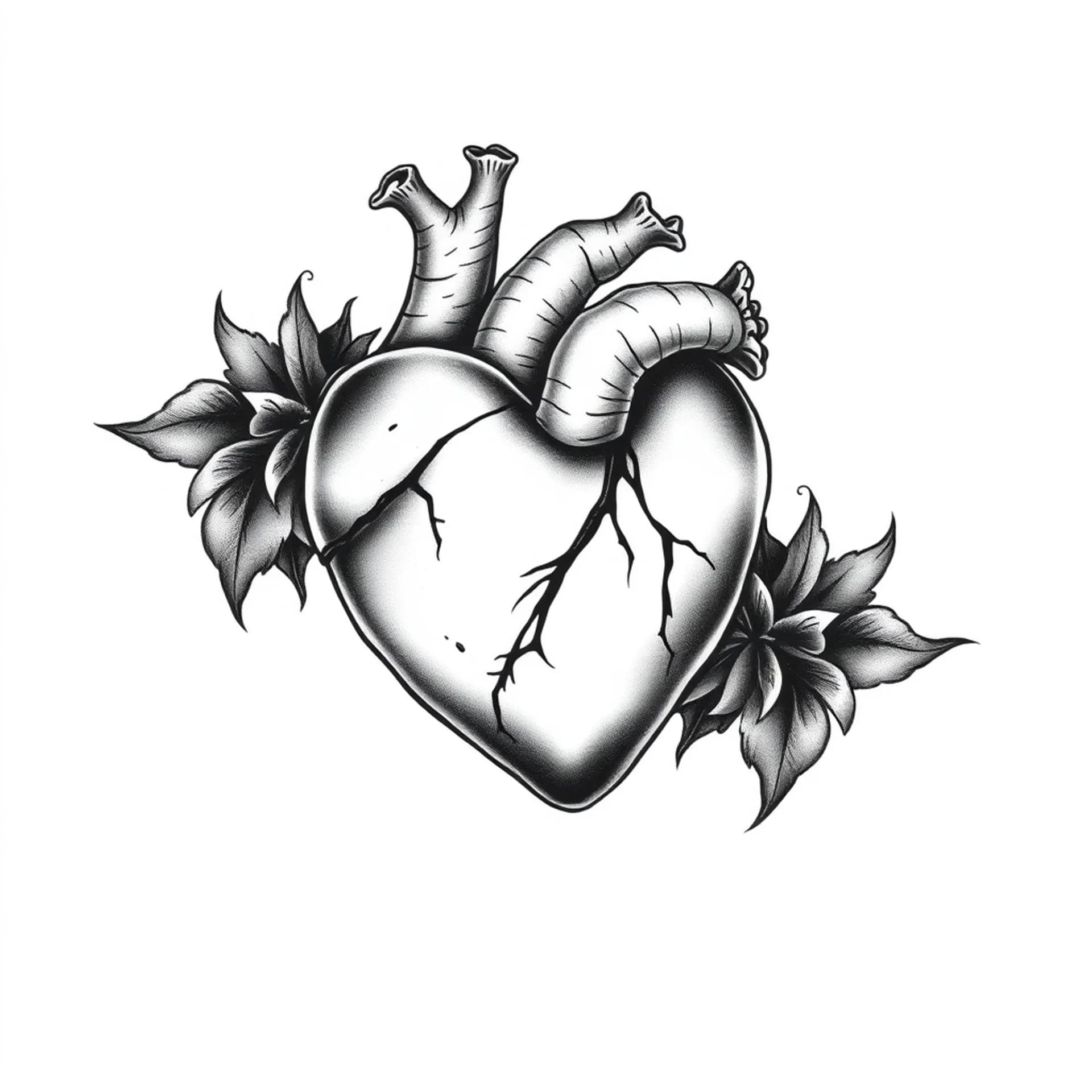 Black And Grey tattoo: Make Real heart but look dead